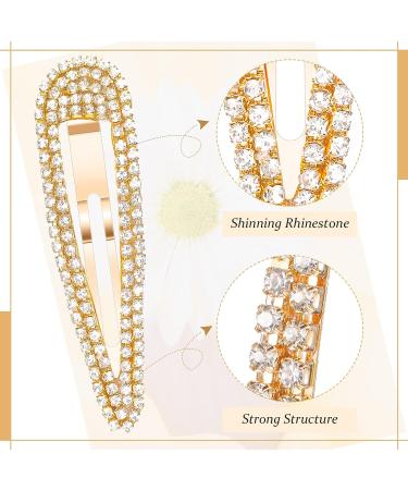 Rhinestone Snap Hair Clips - 16 Piece Crystal Metal Barrettes for Women & Girls - Bridal Hair Pins in Gold & Silver - Buy Online on GoSupps.com