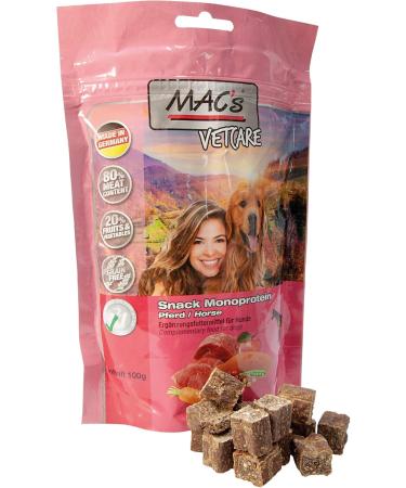 Mac's Dog Mono Snack Horse Flavoured Dog Treats 1 x 100g - Buy Online on GoSupps.com