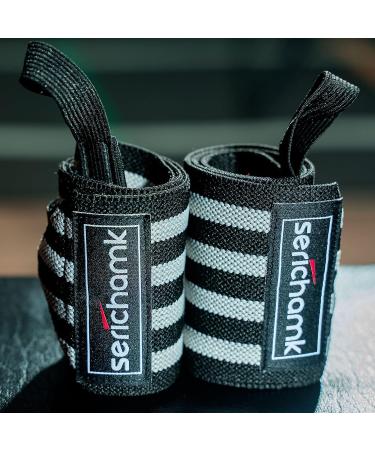 Serichamk Weight Lifting Wrist Wraps - Professional Grade with Thumb Loops for Men - Grey | Wrist Support to Avoid Injury | Set of 20 - Buy Online on GoSupps.com
