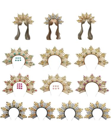 amangul Lolitaa halocrown Headwear Material SunGoddess Headpiece Crowns Headband Tiaras haloheadband(Ts 23A10 Gold Bar Ch) - Buy Online on GoSupps.com