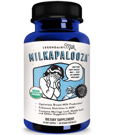 Legendairy Milk Milkapalooza Lactation Supplement for Breastfeeding Moms, Increase Breast Milk Supply with Organic Moringa, Fennel, Nettle, & Shatavari, Vegan Postpartum Essentials Fenugreek-Free 60ct
