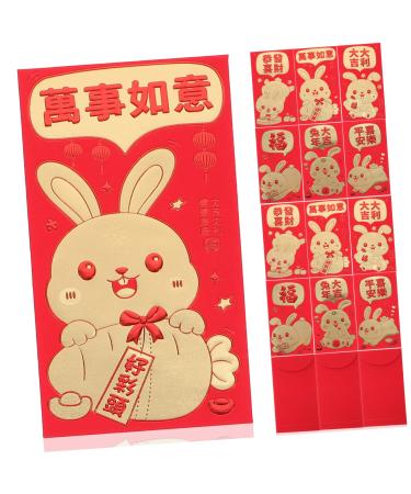 Abaodam 36pcs New Year Red Envelope Rabbit Year Red Packets Festive Design Red Packets Decorative Envelopes Wedding Favors Zodiac Rabbit Red Envelope Rabbit Lucky Money Envelope Pocket