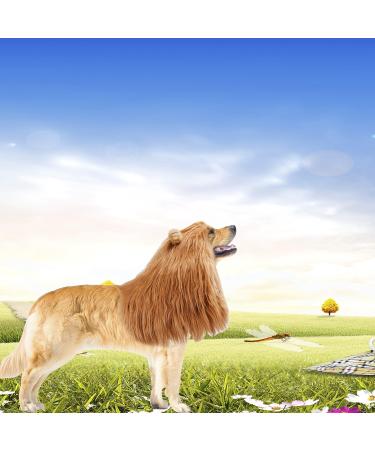 LUUFAN Lion Mane Wig for Dog and Cat Costume with Ears - Light Brown, Adjustable and Comfortable Pet Lion Hair Dress for Halloween, Christmas, Easter - Perfect for Festival Party Activities - Buy Online on GoSupps.com