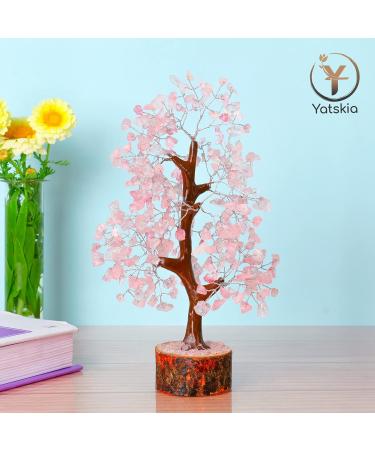 Rose Quartz Gemstone Crystal Tree - Healing Money Tree for Home Decor - Reiki Crystal & Spiritual Gift - Buy Online on GoSupps.com
