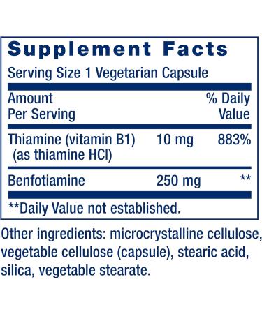 Buy Life Extension Mega Benfotiamine 250 mg - 120 Vegetarian Capsules for Optimal Health - Buy Online on GoSupps.com