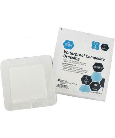 Medpride Waterproof Composite Wound Dressing Pads 6x6 Inch - 10-Pack, Sterile & Individually Wrapped - Medium Absorbency for Pressure Ulcers, Post Op Trauma - Men & Women - Buy Online on GoSupps.com