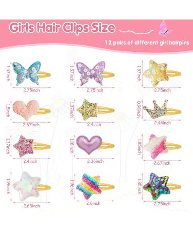 24 Pieces Girls Cute Hair Clips - Assorted Styles for Baby Girls, Teens, and Toddlers - Buy Online on GoSupps.com