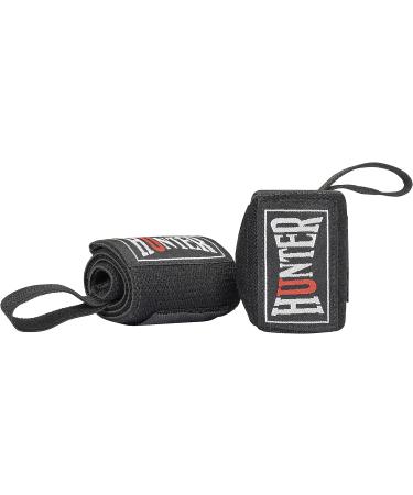 HUNTER Wrist Wraps 18 with Thumb Loops for Strength Training - Men & Women - Wrist Support Braces for Weightlifting, Crossfit, Powerlifting - Black - Buy Online on GoSupps.com