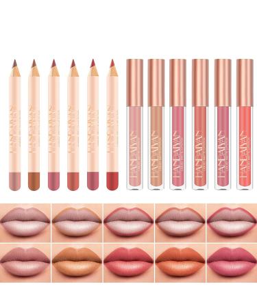 Easilydays Lip Liner and Liquid Matte Lipstick Set - 12 Colors, Longwear Lip Pencil for Velvety Red Lips, Waterproof & Long Lasting Nude Lipgloss & Lip Liner Kit - Buy Online on GoSupps.com