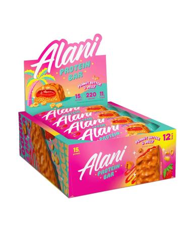 Alani Nu Fit Snack Protein Bar, Gluten-Free Bars, 16g Protein, Low-Sugar, Low-Carb, Gluten-Free, Peanut Butter and Jelly, 12 Servings
