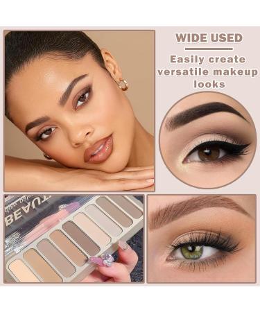 CAHIUYOA 2PCS Naked Matte Eyeshadow Palette - Neutral Nude & Smoky Eye Makeup Kit | Professional Natural Pigment Eyeshadows - Buy Online on GoSupps.com