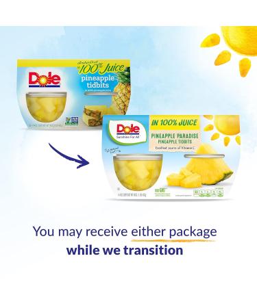 Dole Pineapple Tidbits in 100% Juice - Gluten Free Healthy Snack, 4oz Cups (Pack of 24) - Buy Online on GoSupps.com