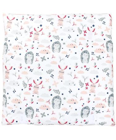 TupTam Baby Changing Mat with 2 Terry Cloth Covers - Hedgehog/Rabbit/Pink 70x70 cm - International Shipping Available - Buy Online on GoSupps.com