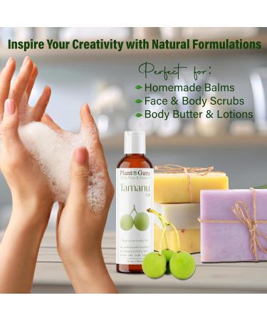 Plant Guru Tamanu Oil 2 fl. oz. Cold Pressed 100% Pure & Natural Unrefined Carrier Oil for Skin Face Body & Hair Moisturizer. Ideal for DIY Creams Lotions Soaps & Lip Balms. - Buy Online on GoSupps.com