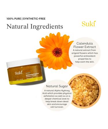 Suki Exfoliating Body Scrub with Calendula Oil & AHA - Hydrating Sugar Scrub 6.09 Oz for Deep Cleaning | International Shipping Available - Buy Online on GoSupps.com