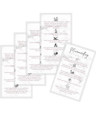 Microneedling Aftercare Cards - 50 Pieces | Anti-Aging Wrinkle Reduction | 5.1 x 8.9 cm | Marble Design | Skin Rejuvenation - Buy Online on GoSupps.com