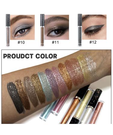 Sparkly Glitter Eyeshadow Palette - 40 Colors, Highly Pigmented Metallic Shimmer, Long Lasting Waterproof - Pink, Blue, Green, Red, Gold, Purple - 12PC Set - Buy Online on GoSupps.com