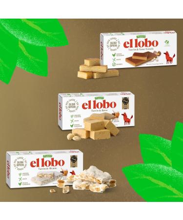 EL LOBO "All-Natural" Family Pack Contains Jijona Turon 250 g Alicante Turon 250 g and Caramelised Egg Yellow Turon 250 g S - Buy Online on GoSupps.com