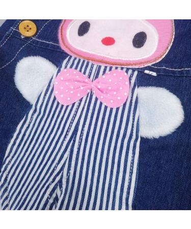 KIDSCOOL SPACE Baby Girl Jean Overalls | Toddler Denim Bunny Outfit 12-18 Months Blue - Buy Online on GoSupps.com