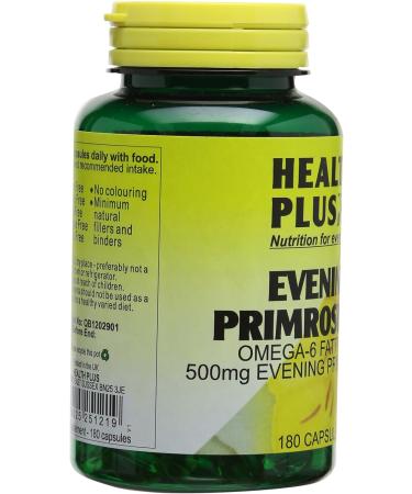 Health Plus Evening Primrose Oil 500mg Omega-6 Supplement - 180 Capsules - Buy Online on GoSupps.com