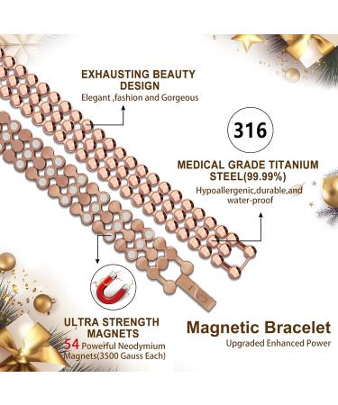 Shop Jeroot Titanium Steel Magnetic Bracelets for Women | Ultra-Strong 3500 Gauss Rose Gold Jewelry - Buy Online on GoSupps.com