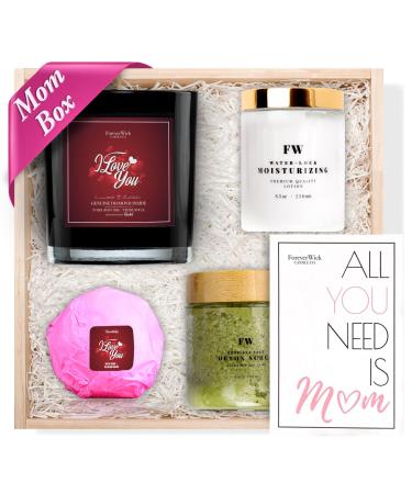 Foreverwick I Love You Mother's Day Gift Set | Sweet Mother's Day Gifts for Mom Grandma Sister | Mother's Day Candle | Mom Gifts for Birthday Valentine's Christmas | Spa Gifts for Women