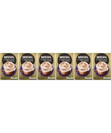Nescaf Decaf Cappuccino - Soluble Coffee - Box of 10 Sticks - Pack of 6 Boxes (60 Sticks) - Buy Online on GoSupps.com