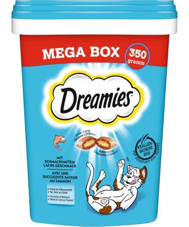 Dreamies Classic Cat Snacks with Salmon - Crispy Treats for Cats - 700g Pack (2 x 350g) - International Shipping Available - Buy Online on GoSupps.com