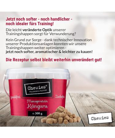 Chewies Training Haps Kangaroo - Monoprotein Snack for Dogs | Hypoallergenic Cereal & Sugar-Free Soft Treats | 300g Pack - Buy Online on GoSupps.com