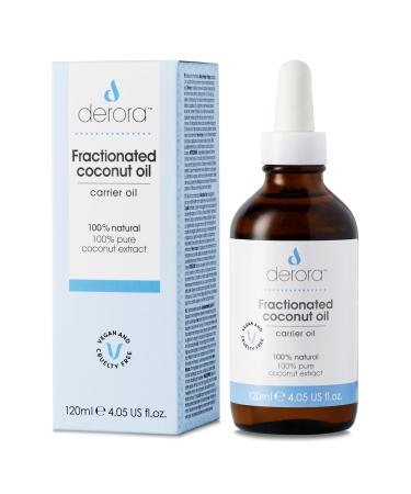 Derora Derora Fractionated Coconut Oil | Nourishes skin hair and nails | 100% pure and natural | Rich in antioxidants and vitamins A C and E | All skin types | Vegan and free from