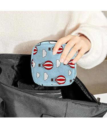 Anna Cowper Hot Air Balloon Print Sanitary Napkin Storage Bag - Multi-colored Feminine Menstrual Cup Pouch for Periods - Portable and Stylish Women's Tampon Holder - Buy Online on GoSupps.com