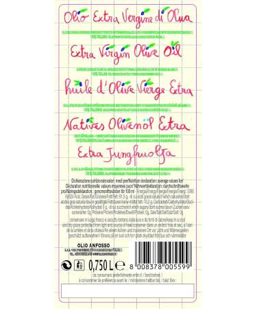 Olio Anfosso Extra Virgin Olive Oil 100% Italian Bimbo 750 mL - Buy Online on GoSupps.com