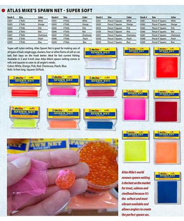 Atlas Mike's Fishing Super Soft Spawn Net - 3x3 Squares, Orange - Buy Online on GoSupps.com