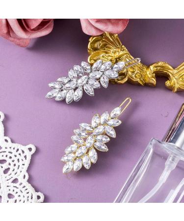 Cosmmap Rhinestone Hairpins Set - Geometric Crystal Clips for Women & Girls - Golden & Silver - Perfect Mother's Day Gift - Buy Online on GoSupps.com