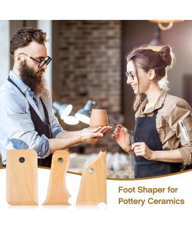 7-Piece Pottery Foot Shaper & Trimming Tools Bundle - Beech Wood Construction for Ceramics & Clay Molding - Buy Online on GoSupps.com