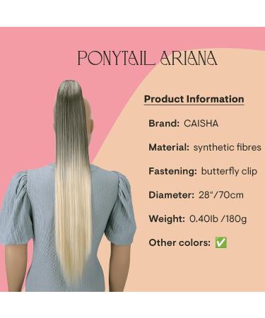 CAISHA 28 Extra Long Straight Ponytail Hairpiece | Heat-Resistant Synthetic Fibres | Ombr Brown Blond #8T613 H119 - Buy Online on GoSupps.com