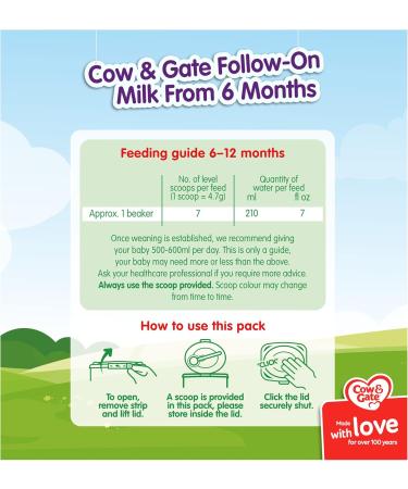  Cow & Gate Cow & Gate 2 Follow On Baby Milk Powder 6-12 months 800g - Buy Online on GoSupps.com