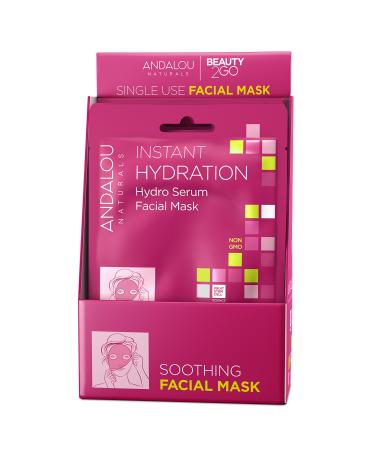 Andalou Naturals Instant Hydration Hydro Serum Facial Mask Single Face Mask 0.6 Ounce (Pack of 6) - Buy Online on GoSupps.com