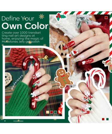 Modelones Gel Nail Polish 6 Colors Christmas Winter Sparkle Dark Green Red Glitter Silver Champagne Rose Gold New Year Shades Gel Polish Kit Fall Soak Off Nail Art Manicure Home Gifts for Women - Buy Online on GoSupps.com