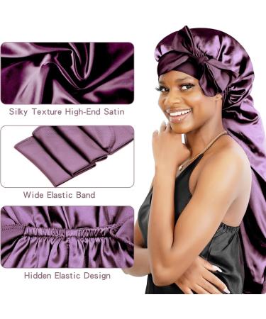 Bonnet Queen Satin Silk Sleeping Cap | Adjustable Night Hair Care for Curly Long Hair | Mr. Motorship Breathable Curlers - Buy Online on GoSupps.com