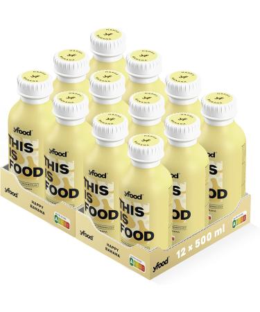 yfood Happy Banana Ready-to-Drink Meal THIS IS FOOD Meal Replacement 34g Protein 26 Vitamins & Minerals (12 x 500ml) Banana Flavour - Buy Online on GoSupps.com