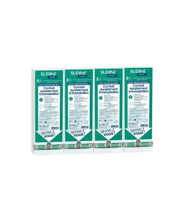 SORIFA - Pack of 4 - Sudine Powder Antiperspirant Treatment - Foot - Regulates perspiration - Absorbs - Prevents mycoses - Without aluminum salts - Made in France - Box of 100 double sachets