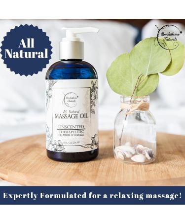 Unscented Massage Oil - 100% Natural Body Oil for Massage Therapy | Sweet Almond Grapeseed & Jojoba - Premium Carrier Oil for Aromatherapy | Brookethorne Naturals 8.5 Fl Oz - Buy Online on GoSupps.com
