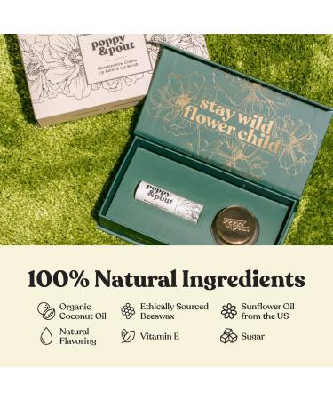 Poppy & Pout Lip Care Set - Natural Lip Balm & Scrub - Sustainable Packaging - Cruelty-Free - Exfoliating & Moisturizing Treatment (Marshmallow Cream) - Buy Online on GoSupps.com
