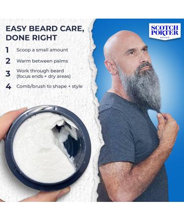 Scotch Porter Beard Balm for Men - Hydrating, Smoothing, & Shine-Enhancing Formula - Paraben, Sulfate, & Silicone-Free - Vegan - 3oz - Buy Online on GoSupps.com