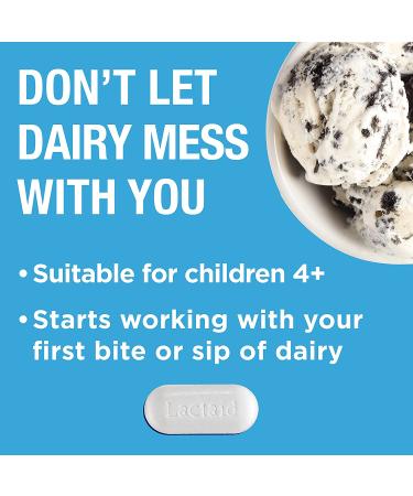 Lactaid Original Strength Lactose Intolerance Relief Caplets 120 ct - Natural Lactase Enzyme Dietary Supplement for Gas, Bloating & Diarrhea Prevention - Buy Online on GoSupps.com