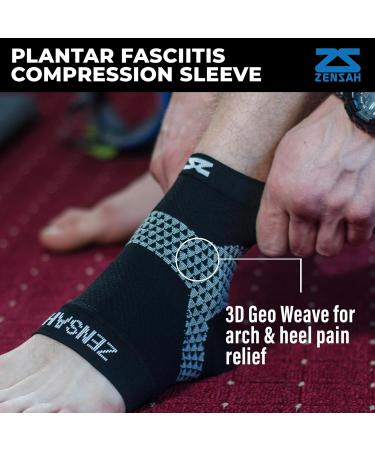 Zensah Plantar Fasciitis Sleeve - Compression Sock for Heel Pain Relief Arch Support & Swelling Reduction - Single Beige Sleeve - Buy Online on GoSupps.com