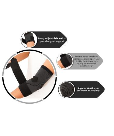Rayyan Elbow Brace Compression Sleeves for Joint Pain Relief | Tendonitis & Arthritis Support | Ideal for Golf Tennis Fitness & Weightlifting (XL - Buy Online on GoSupps.com