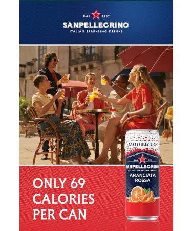 San Pellegrino Italian Sparkling Beverage in Blood Orange Can 6 x 330 ml 69 kCals per can - Buy Online on GoSupps.com