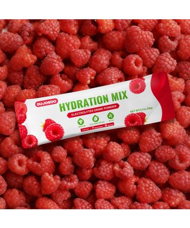 Dujosoo Electrolyte Drink Powder Sugar Free Raspberry Flavor 7 Electrolytes & 6 Vitamins with Lion's Mane Collagen BCAA Keto Friendly Vegan Non-GMO 11.28oz(16 Sticks) - Buy Online on GoSupps.com